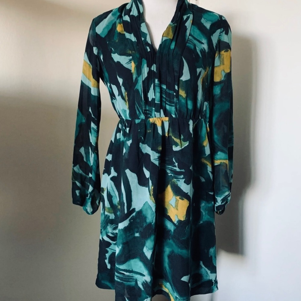 Kenneth Cole Women’s Long Sleeve Splash Dye Color Dress